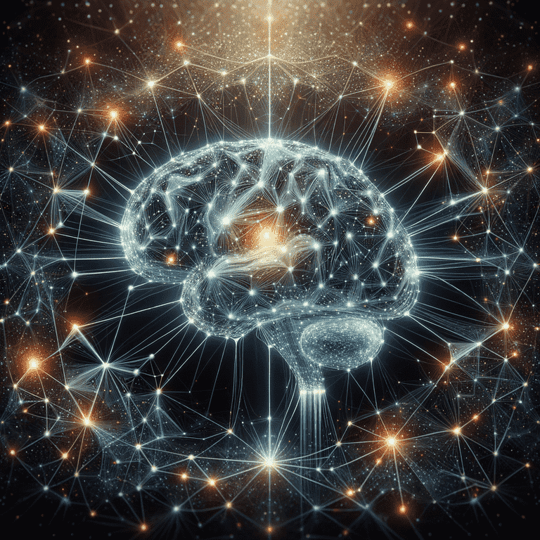 Illustration of an AI neural network symbolizing its disruptive impact on SEO strategies.