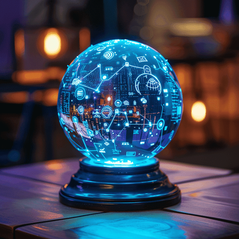 Crystal ball showing future AI influence on search engine results