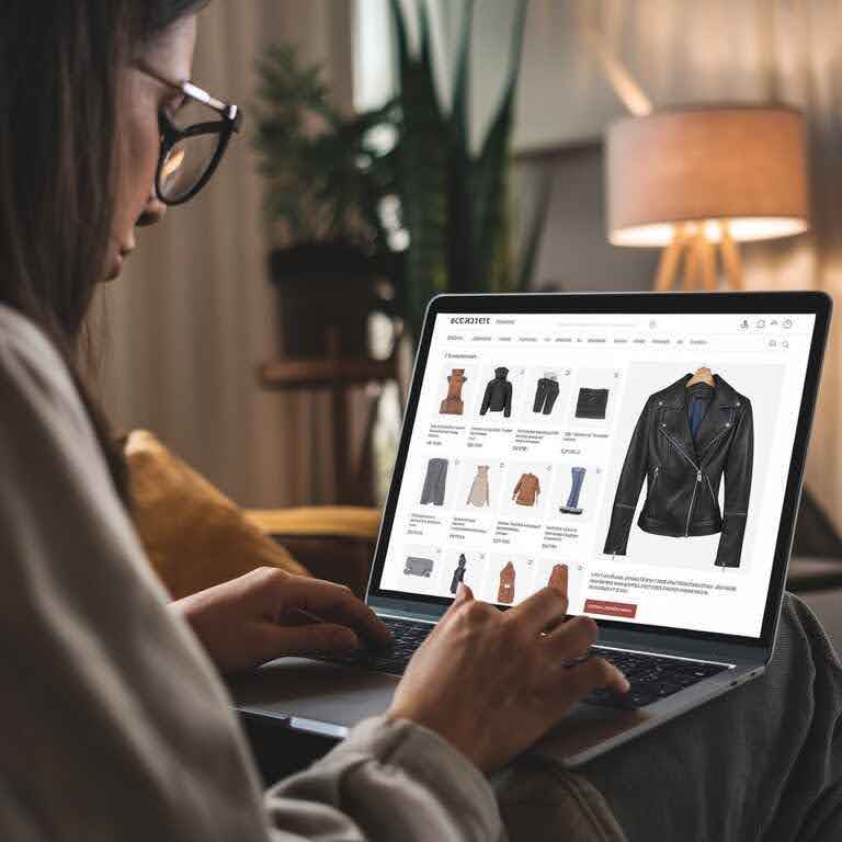 A shopper browsing a website with an engaging AI-generated product description