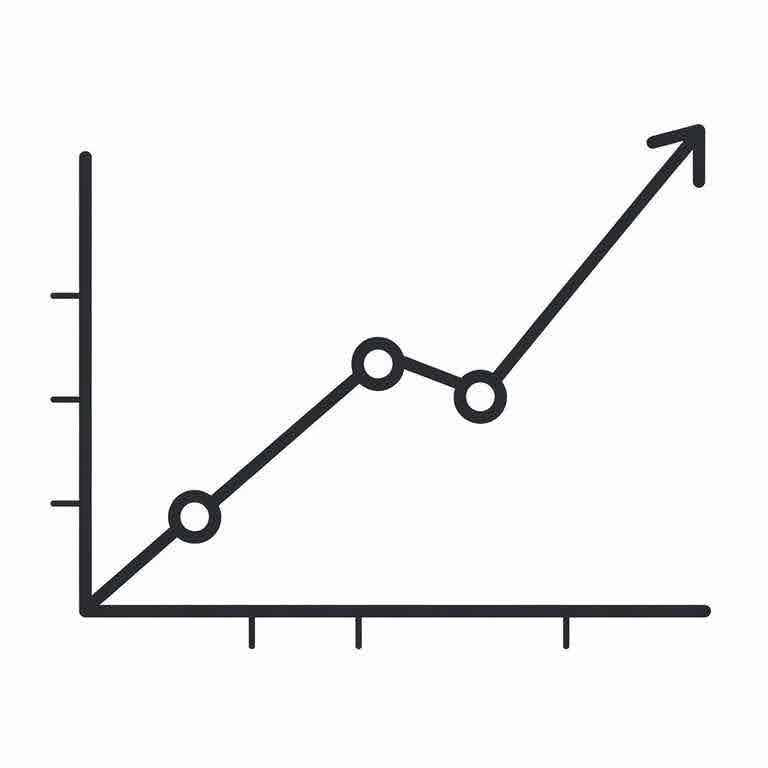 Graph showing the increase in organic traffic or search rankings for a news website over time.