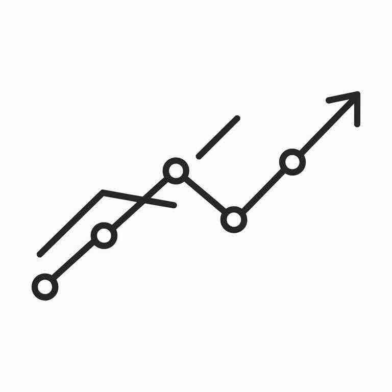 Bar graph or line chart showing the improvement in SEO performance metrics like traffic and keyword rankings for news content.