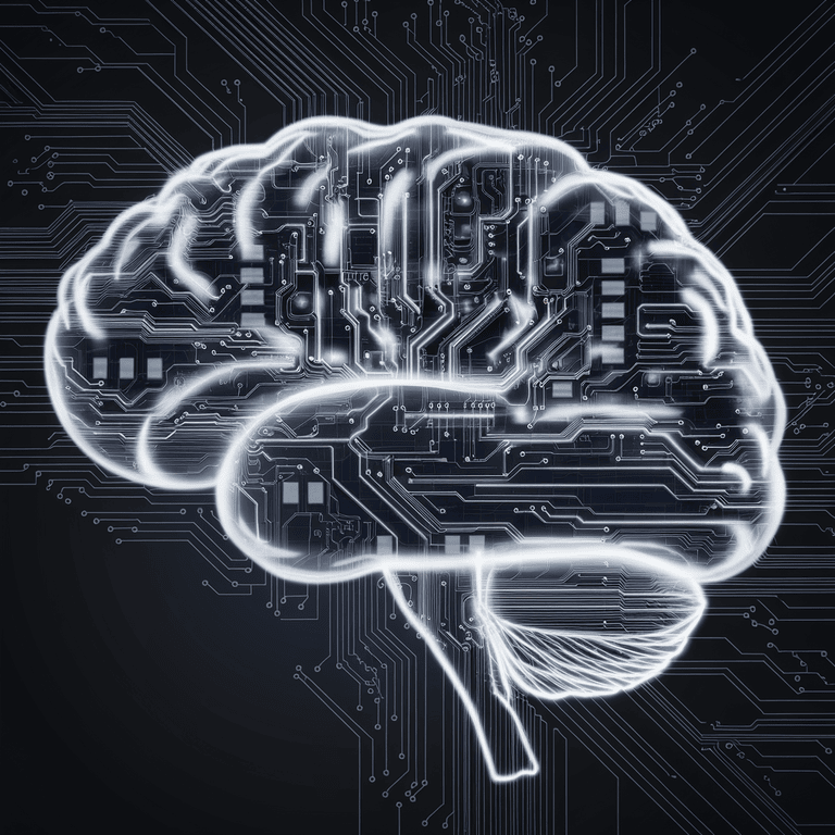 Abstract image of a digital brain representing AI optimization for JavaScript SEO.