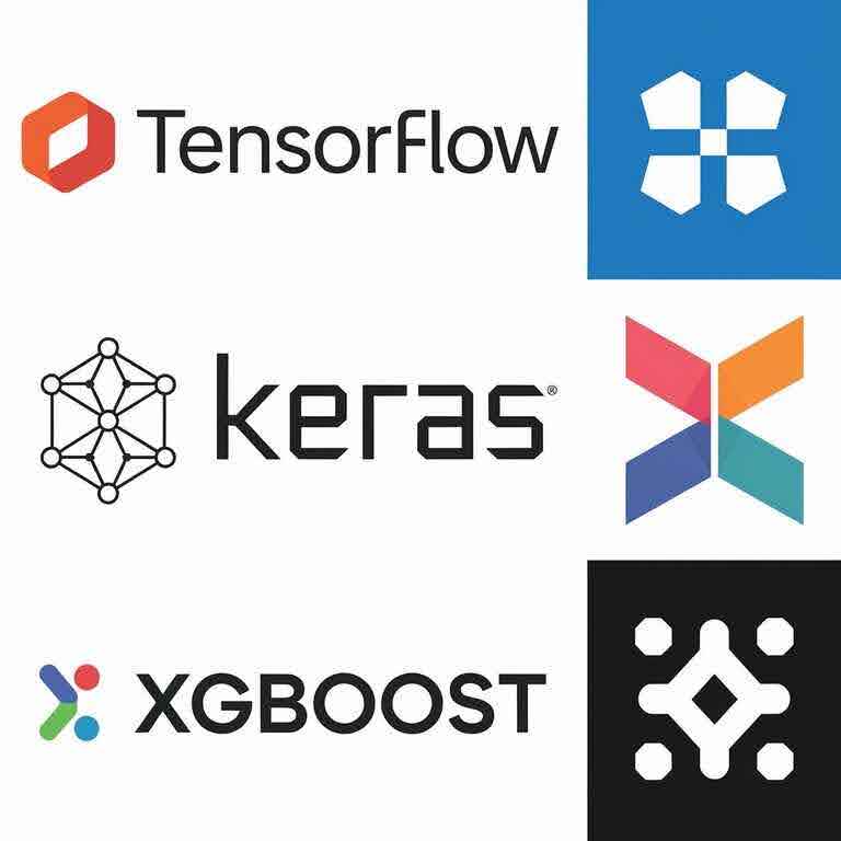 Logos of popular tools and frameworks for AI performance optimization.