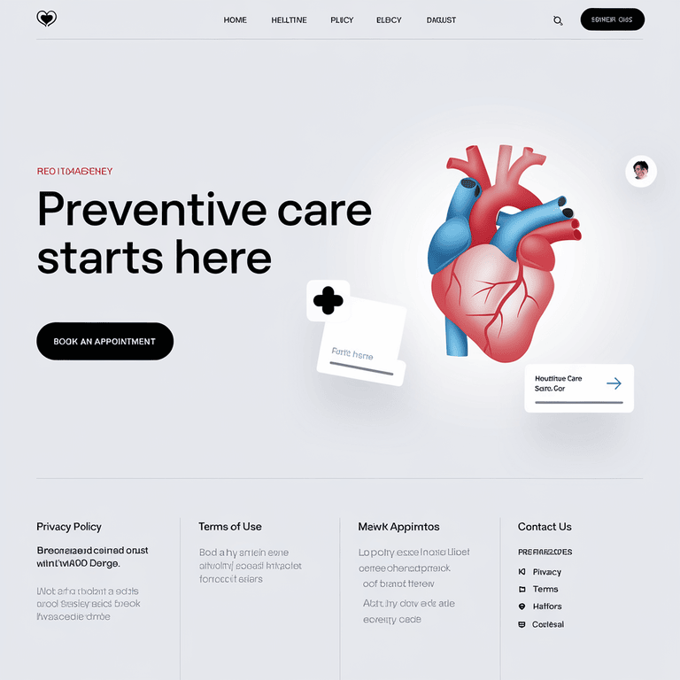 A healthcare website surrounded by medical-related icons, representing the concept of Medical SEO.