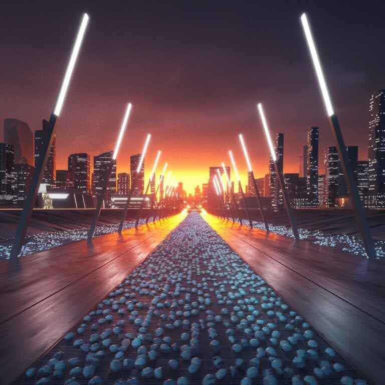 A futuristic road leading toward a bright horizon, representing the next steps in understanding AI user behavior.