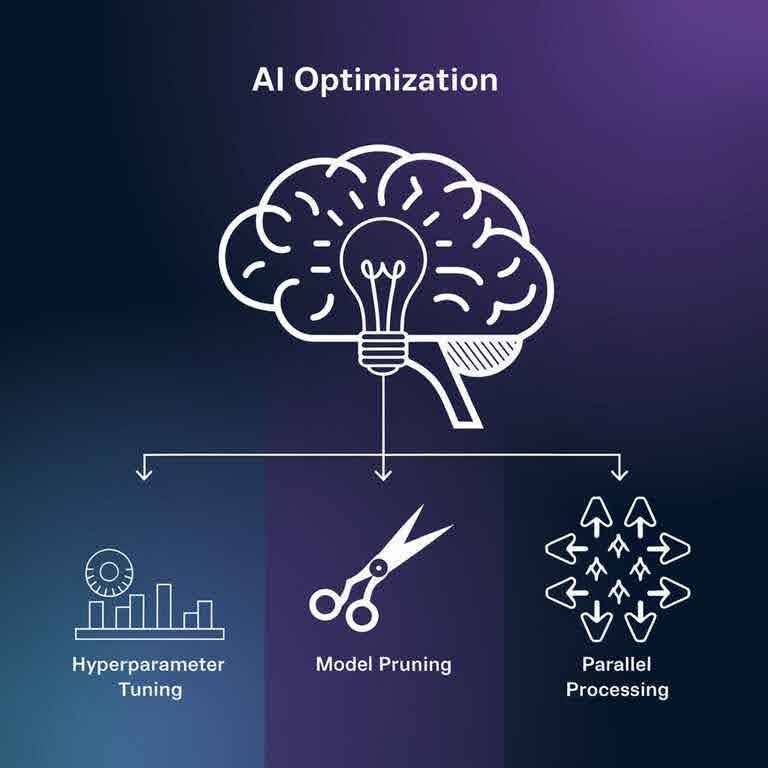 Diagram illustrating different techniques for AI performance optimization.