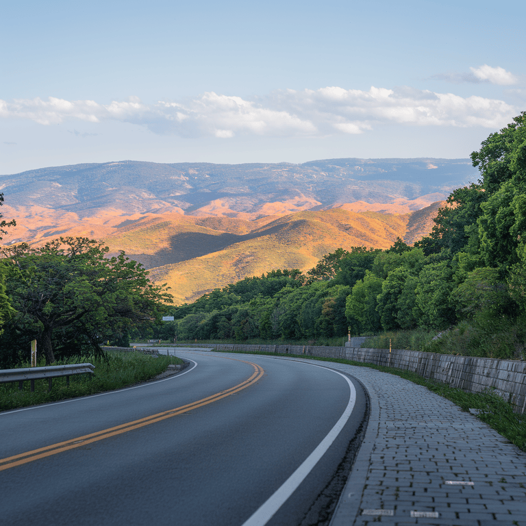 A winding road with glowing markers representing progress and the future of JavaScript SEO.