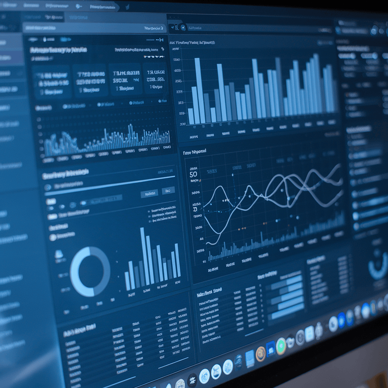 A computer screen showing an AI dashboard with customer insights, trends, and personalized recommendations, highlighting the benefits of AI in customer journey mapping.