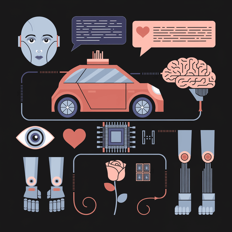 A graphic depicting AI technologies like machine learning, natural language processing, and computer vision enhancing web accessibility.