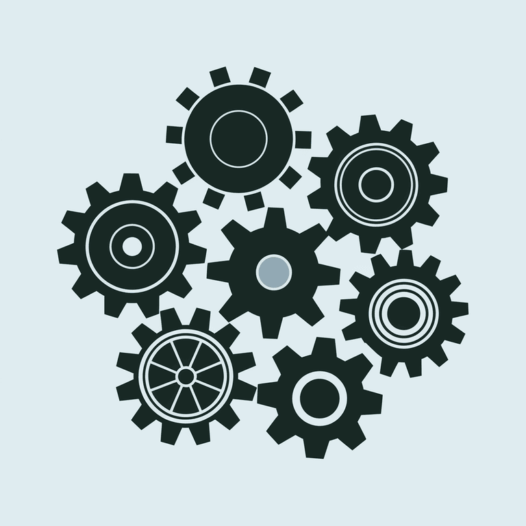 Interconnected gears representing different aspects of SEO working together for effective attribution modeling.