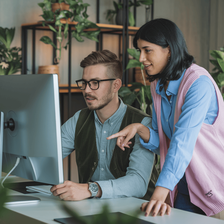 A digital marketing team discussing challenges in optimizing digital assets for SEO, with a focus on visibility and performance.