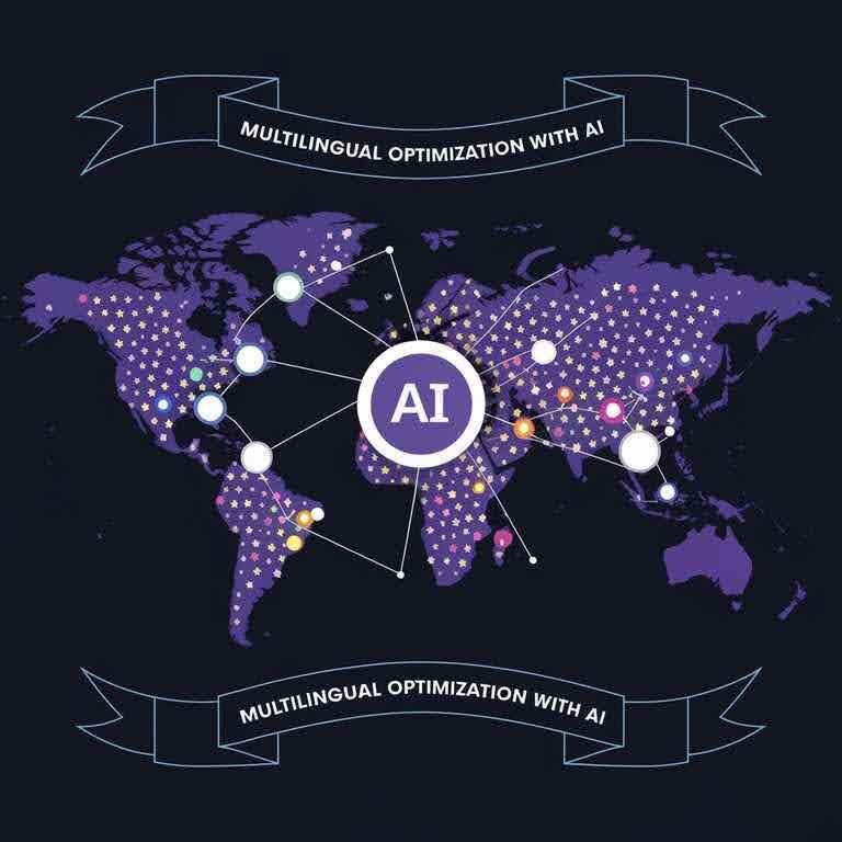 Global map with AI-driven e-commerce connections for multilingual SEO