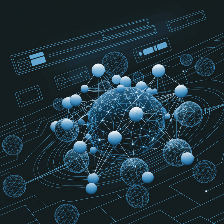 AI-powered digital interface illustrating automated schema markup and structured data connections.