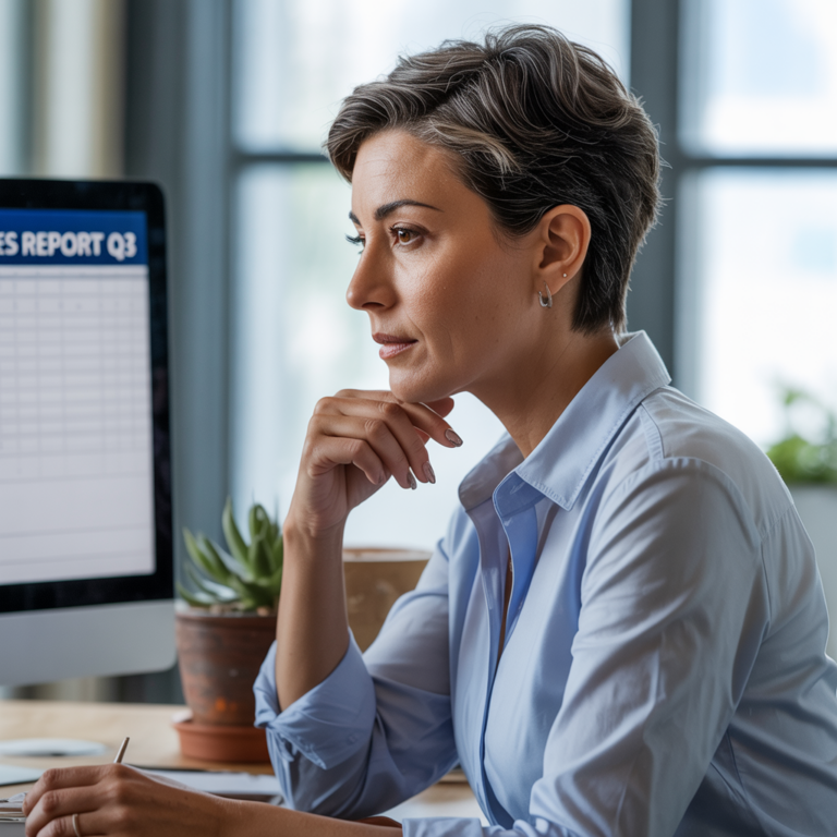 Small business owner reviewing website heatmap analytics on a computer screen