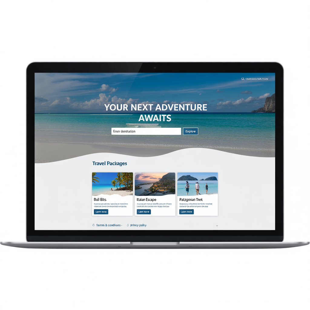 A website on a laptop with personalized content displayed.