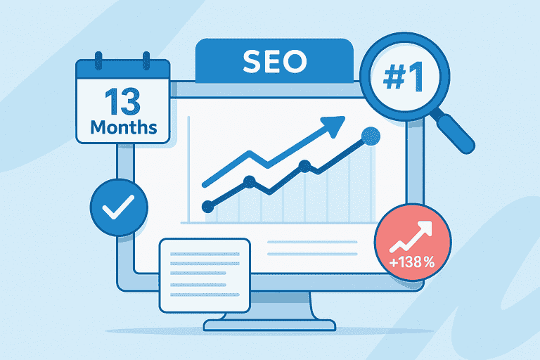 Illustration of SEO performance tracking and reporting over time